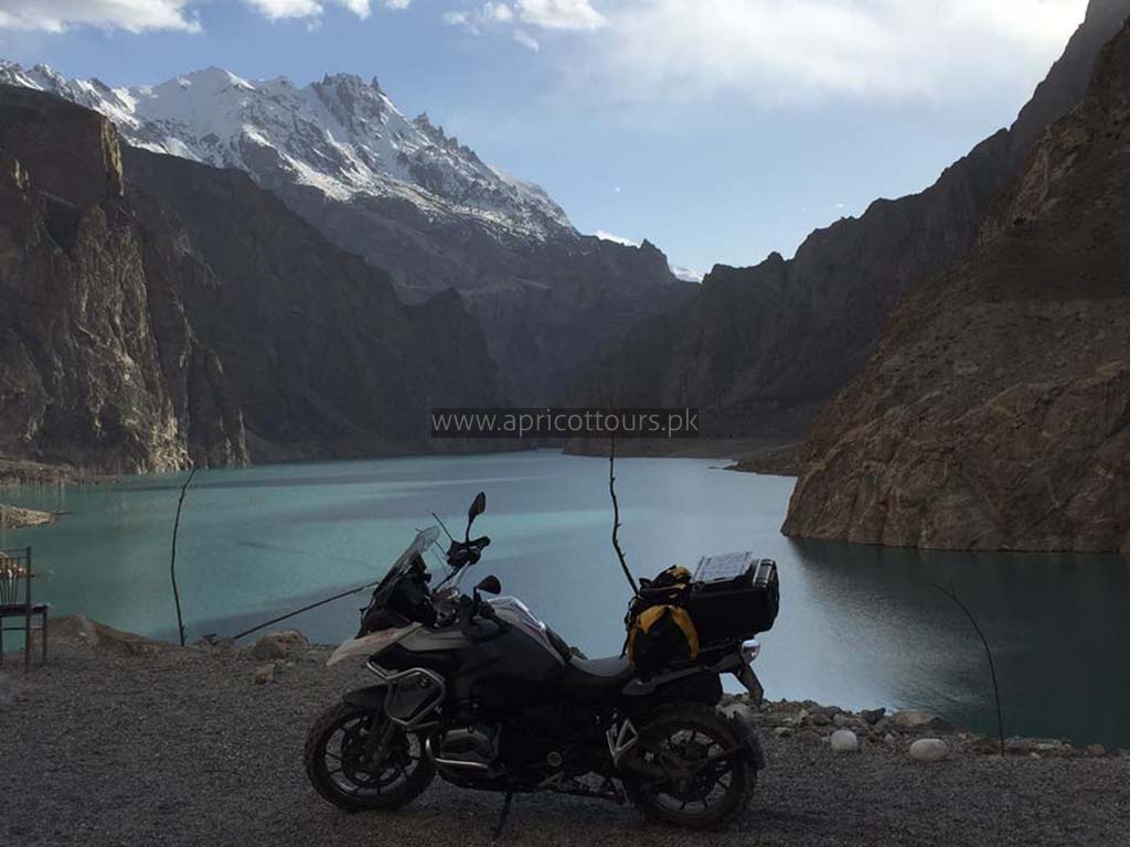 Motor Cycle at Attabad Lake, Hunza