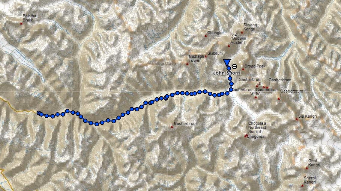 k2 winter expedition route map