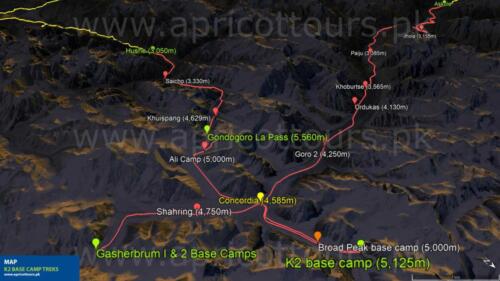 K2 Base Camp Trek Map