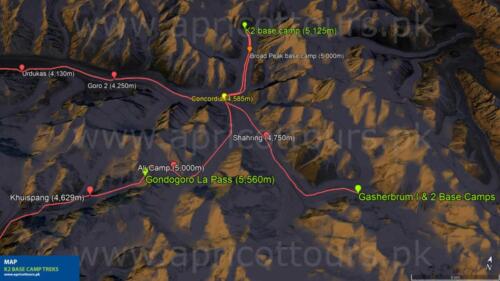 K2 Base Camp Trek Map