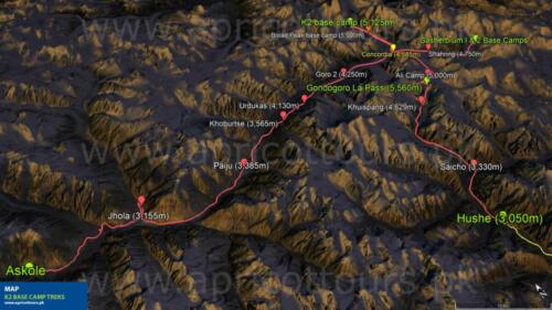 K2 Base Camp Trek Map - Baltoro Glacier Map (3)