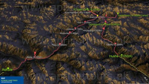 K2 Concordia Trek Map