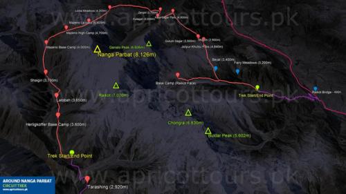 Nanga Parbat  Mazeno La Trek Map