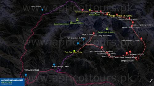 Nanga Parbat Hiking Trail Route Map